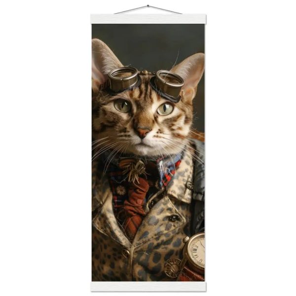 Schoolposter van een mannelijke Savannah kat
