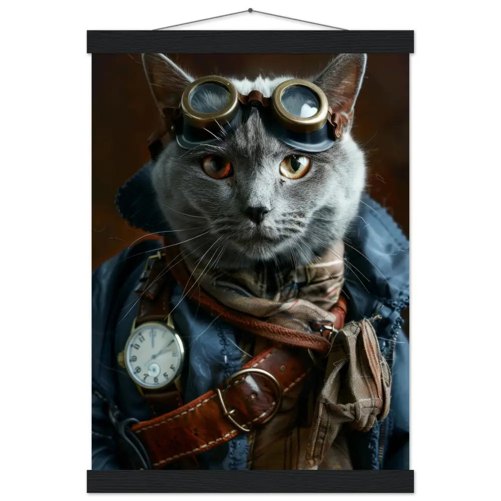 ea2c29e8-433a-44c8-85e6-7bc7160f6f1e-0.jpg Schoolposter van een mannelijke Chartreux kat - Afbeelding 1