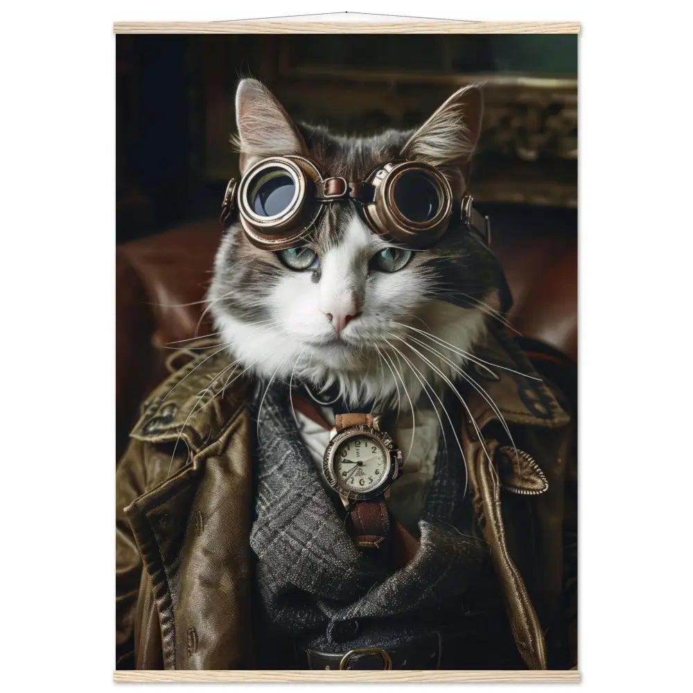f1f47ab4-bcd8-42e3-a4c2-95b37538115e-0.jpg Schoolposter van een mannelijke Manx kat - Afbeelding 1