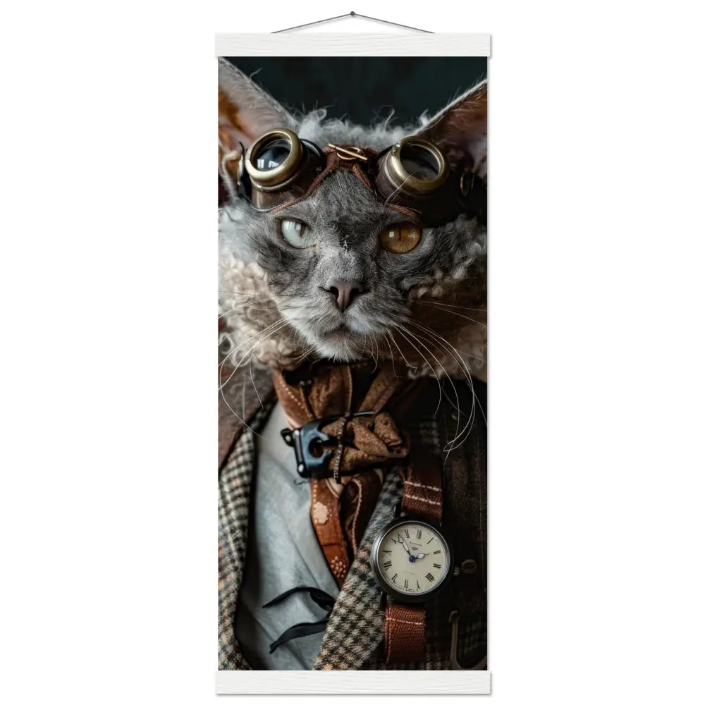 f4dcf5e5-2899-49d5-94e8-63227c9950a7-0.jpg Schoolposter van een mannelijke Lykoi kat - Afbeelding 1