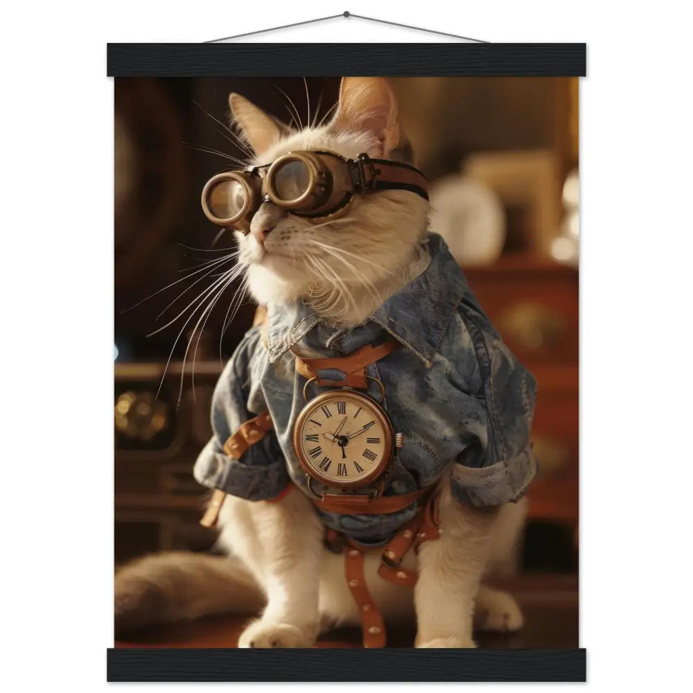 fd8dde58-36ac-4430-b68d-4e0ba7753edb-0.jpg Schoolposter van een vrouwelijke Korat kat - Afbeelding 1