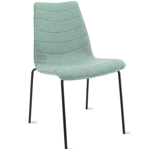 Workliving Verona Eetkamerstoel / Vergaderstoel - Wolvilt Fenice 455 zachtgroen - frame zwart