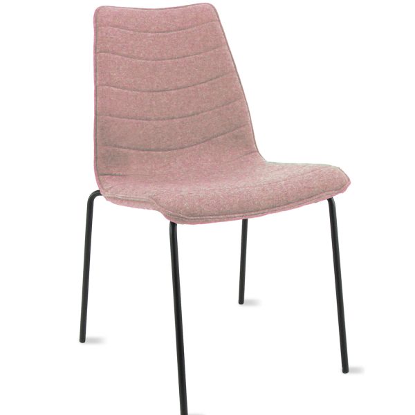 Workliving Verona Eetkamerstoel / Vergaderstoel - Wolvilt Fenice 152 zachtroze - frame zwart