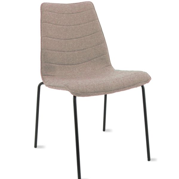 Workliving Verona Eetkamerstoel / Vergaderstoel - Wolvilt Fenice 511 lichtbruin - frame zwart