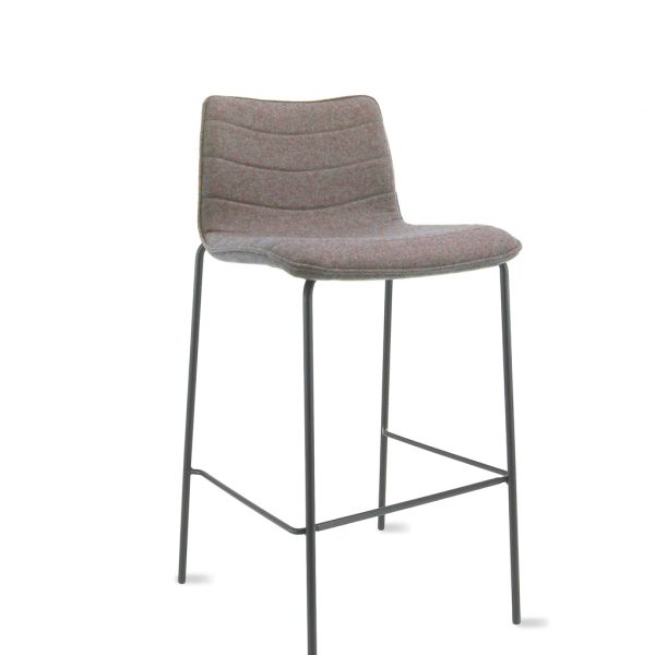 Workliving Verona barkruk 75 cm - wolvilt Fenice 511 lichtbruin - onderstel zwart