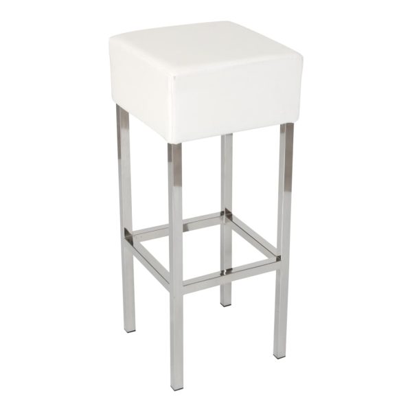 Workliving Barkruk Skai - Wit / Chroom