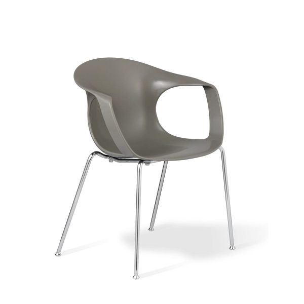 Workliving Flick Eetkamerstoel - Chroom / Grijs