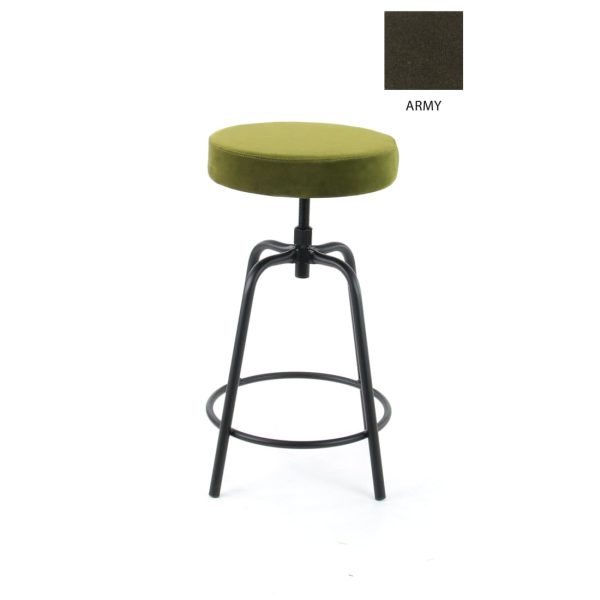 Workliving Barkruk Laag Rond - Fluweel Earth Army