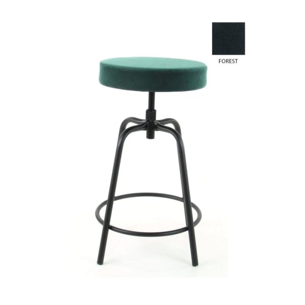 Workliving Lage Ronde Barkruk - Fluweel Earth Forest