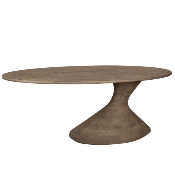 Nemo grijze mangohouten ovale eettafel 220 cm
