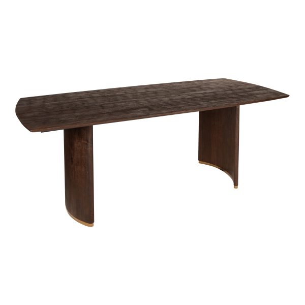 Ostara Bruine Mangohouten Eettafel 200 cm Gouden Poot