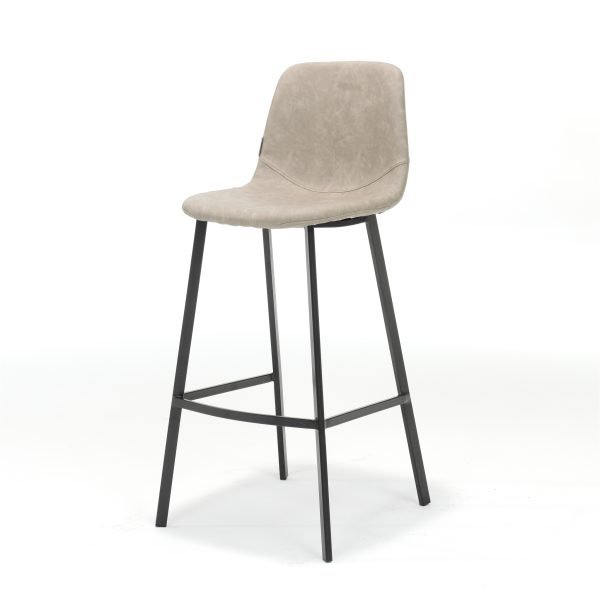 Barkruk Bari zwart stof vintage beige