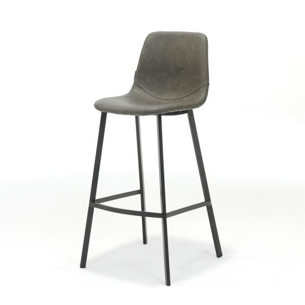 Barkruk Bari, zwart, stof vintage taupe