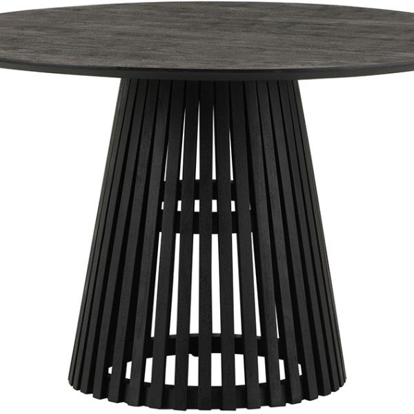 Eetkamertafel Ø130, zwart acaciahout