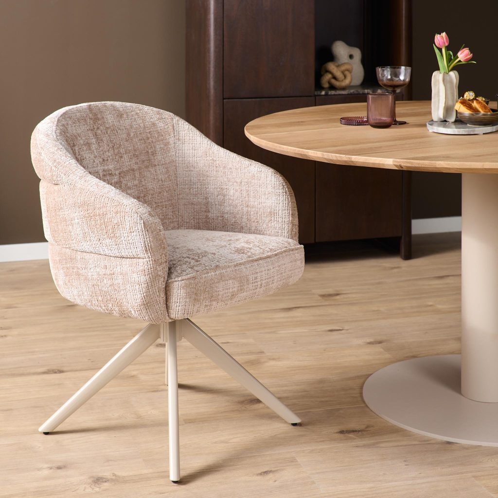 Draaibare eetkamerstoel Bella Beige