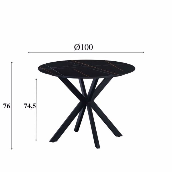 Eettafel Guus 100 zwart