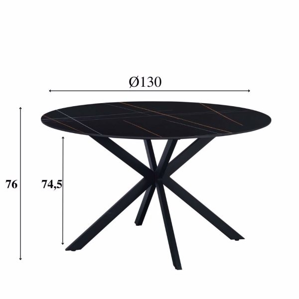 Eettafel Guus 130 zwart