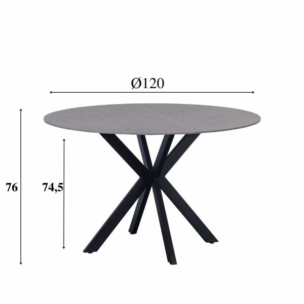 Eettafel Guus 120 grijs