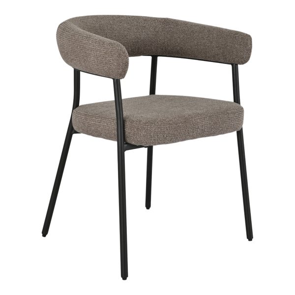 Trivio Dining Chair - Eetkamerstoel, bruin met zwarte poten HN1314 (set van 2)