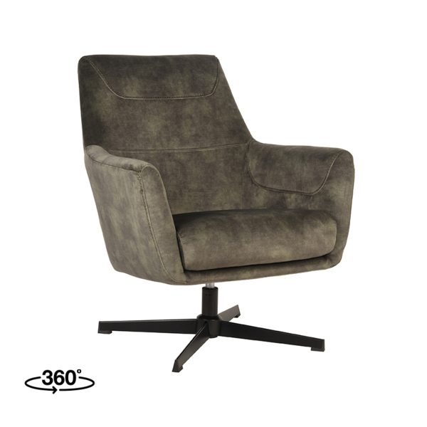 LABEL51 Fauteuil Toby - Hunter - Fluweel