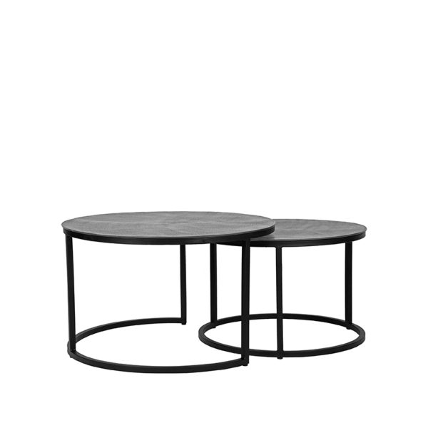 LABEL51 Salontafel Grand - Antiek essenhout - Metaal - 75 cm