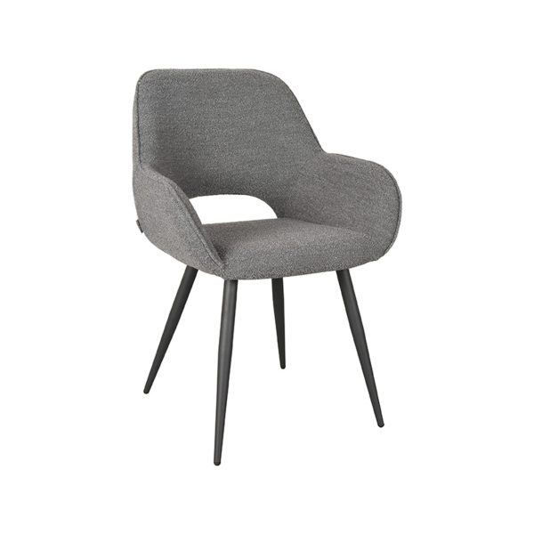 LABEL51 Eetkamerstoel Fer - grijs - bouclé