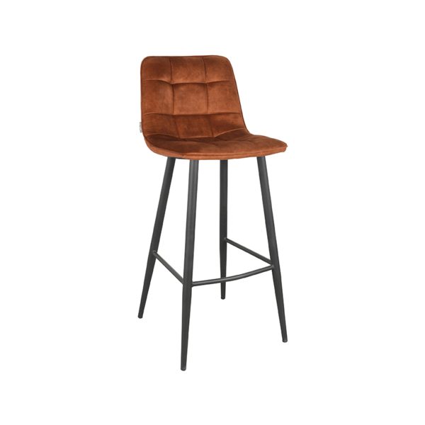 LABEL51 Barkruk Jelt - Oker - Fluweel - Zithoogte 78 cm
