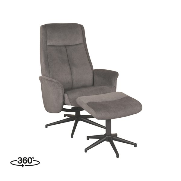 Relaxfauteuil Bergen met ottomane 77x76x105 cm