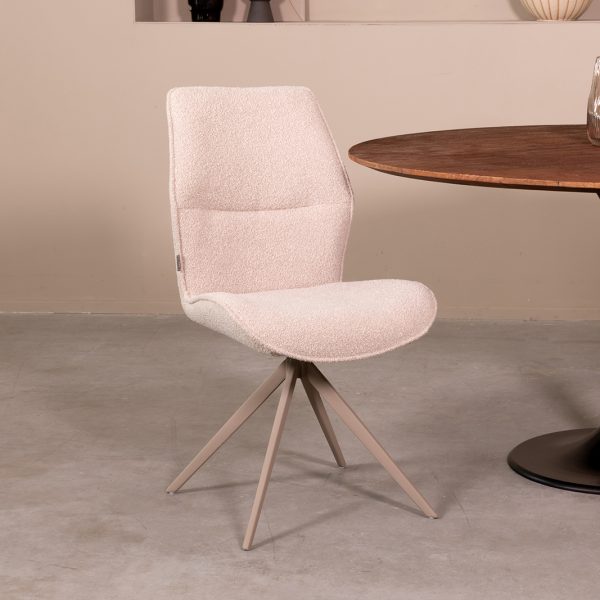 LABEL51 Eetkamerstoel Comfy - Naturel - Bouclé