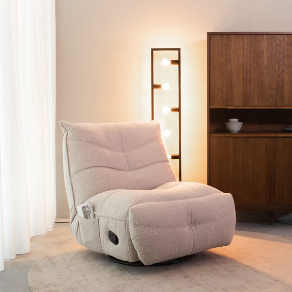 LABEL51 Fauteuil Take It Easy - Naturel - Bouclé