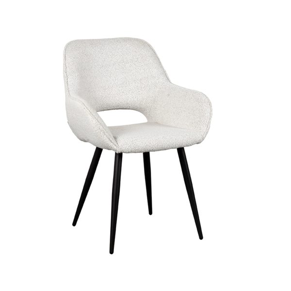 LABEL51 Eetkamerstoel Fer - Crème - Bouclé