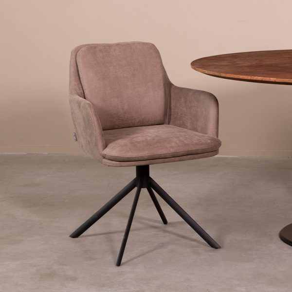 LABEL51 Eetkamerstoel Joy - Taupe - Microvezel