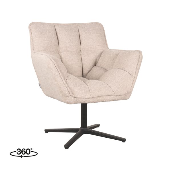 LABEL51 Leunstoel Ian - naturel - bouclé