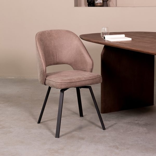 LABEL51 Eetkamerstoel Lewis - Taupe - Microvezel