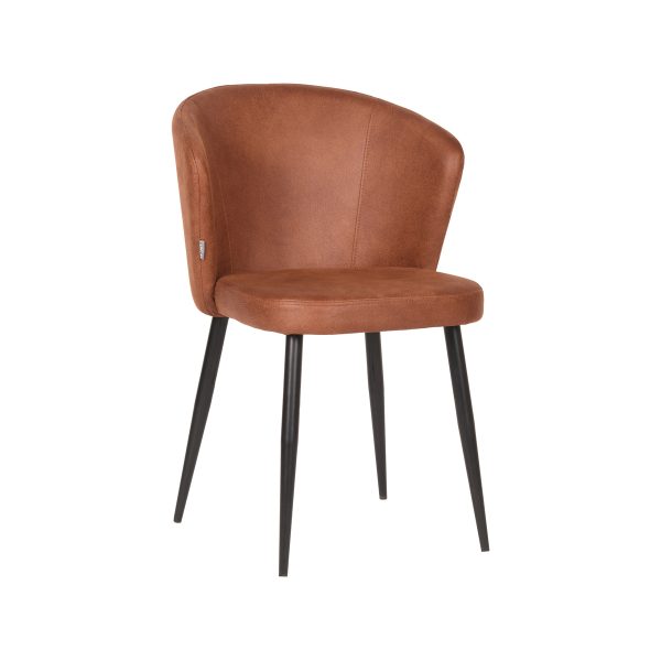 LABEL51 Eetkamerstoel Wave - Cognac - Microvezel