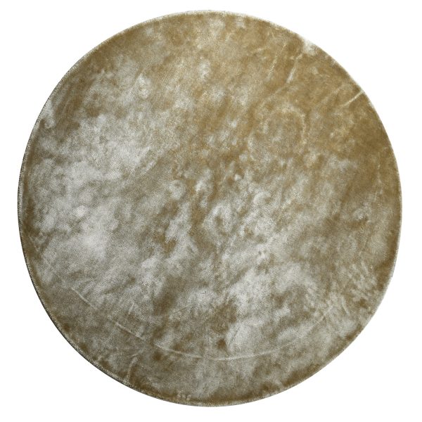 Flavia Bruin Viscose Handgeweven Rond Vloerkleed S