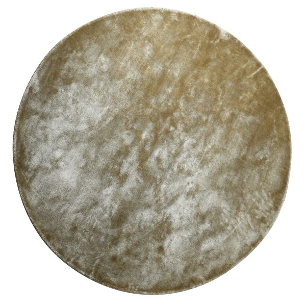 Flavia bruin viscose handgeweven rond vloerkleed L