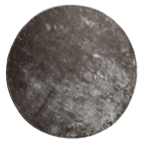 Flavia Grijs Viscose Handgeweven Vloerkleed Rond S