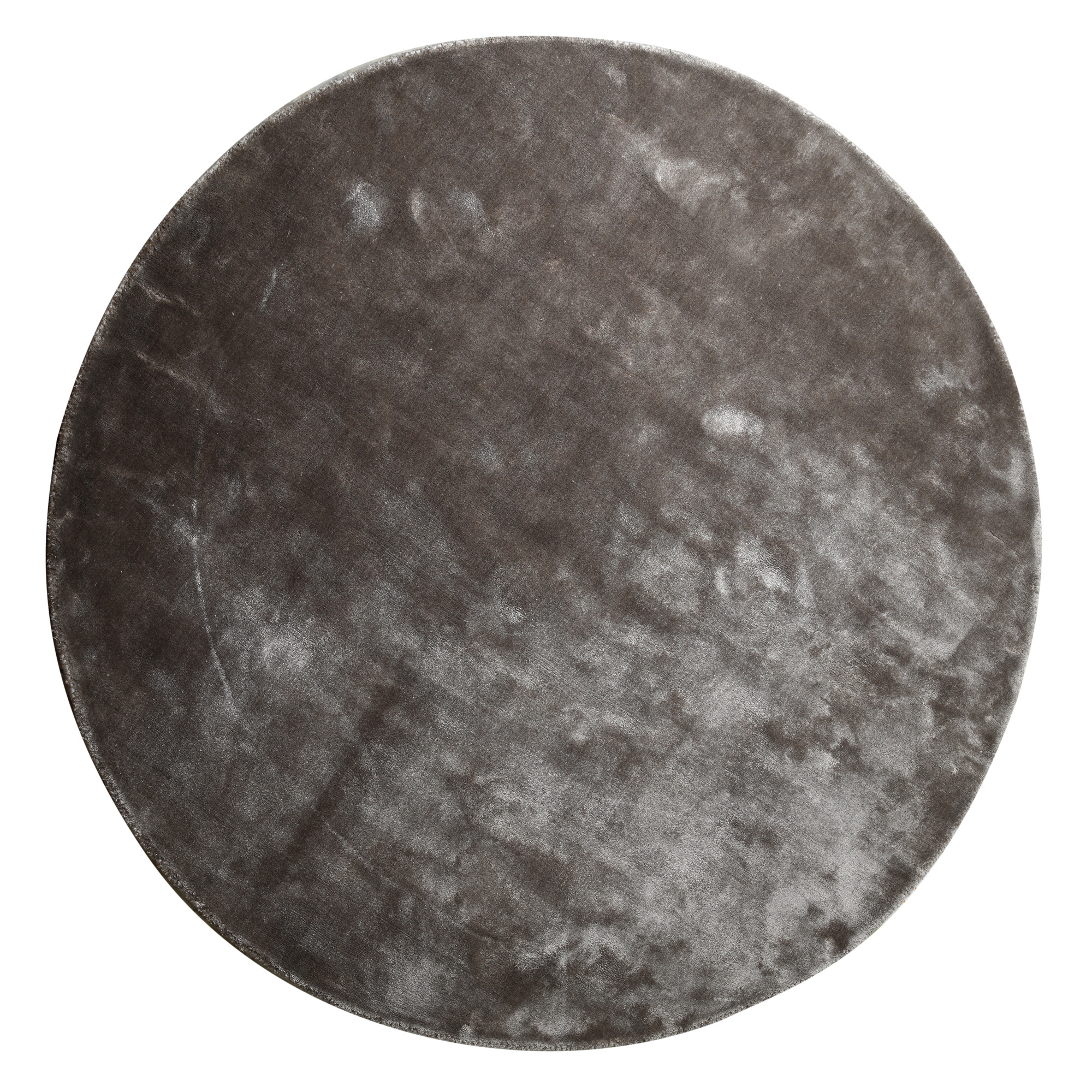 708675-0.jpg Flavia Grijs Viscose Handgeweven Vloerkleed Rond S - Afbeelding 1