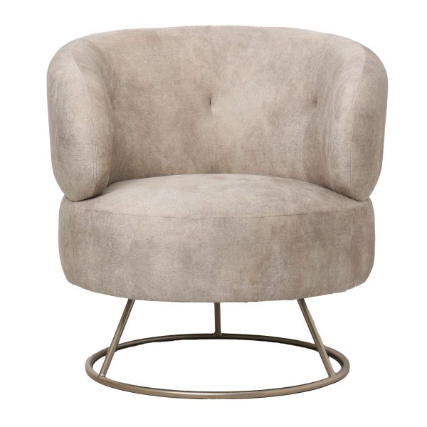 Carice beige fauteuil Infinity 2 beige met goudkleurig onderstel