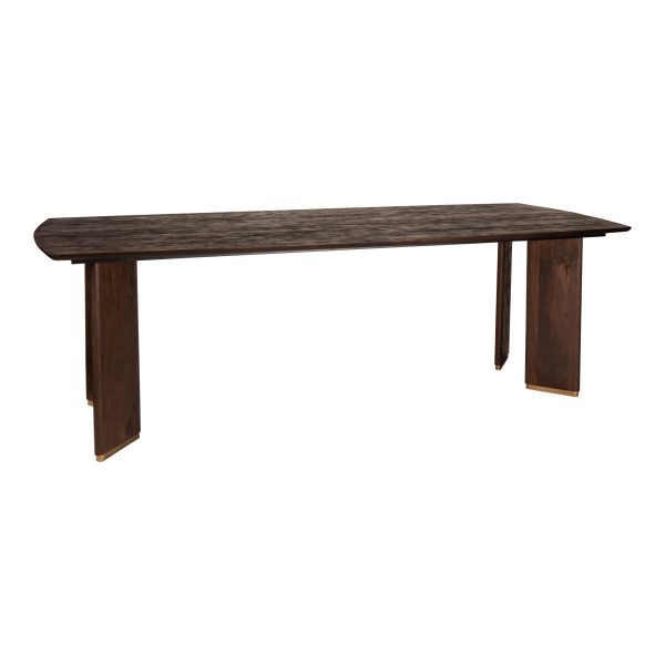 Liber Brown mangohouten eettafel 200 cm gouden poot
