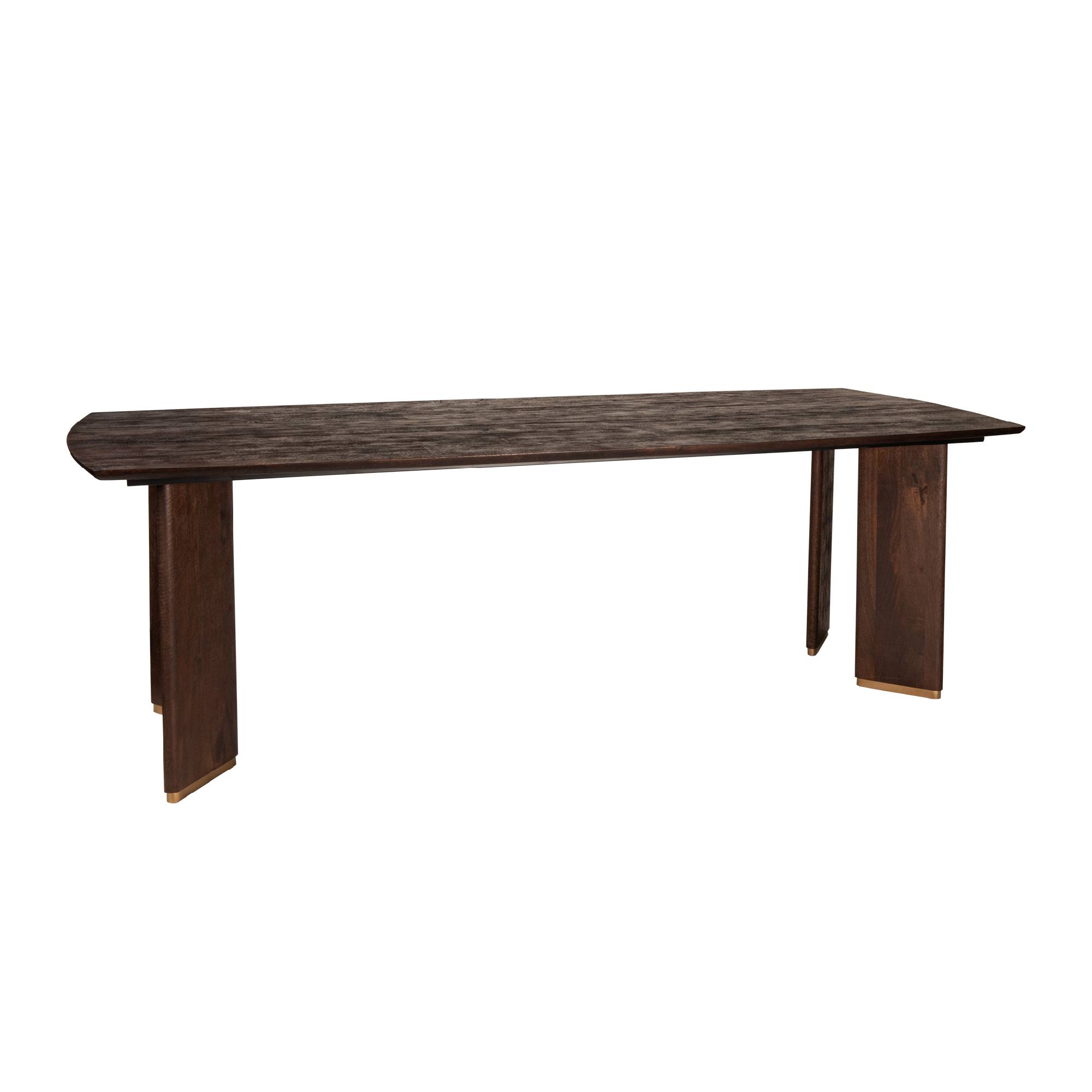 721509-0.jpg Liber Brown mangohouten eettafel 240 cm gouden poten - Afbeelding 1
