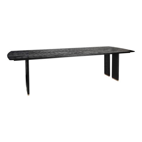 Liber Black mangohouten eettafel 280 cm gouden poot