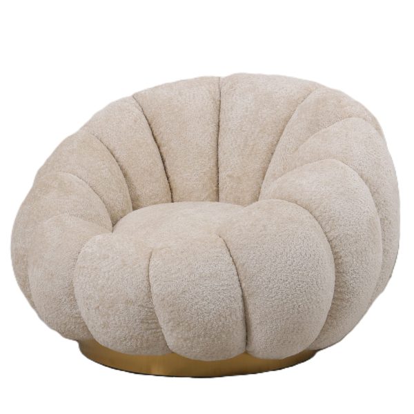 Daisy Fauteuil Crème Euphoria 2 Gouden Onderstel
