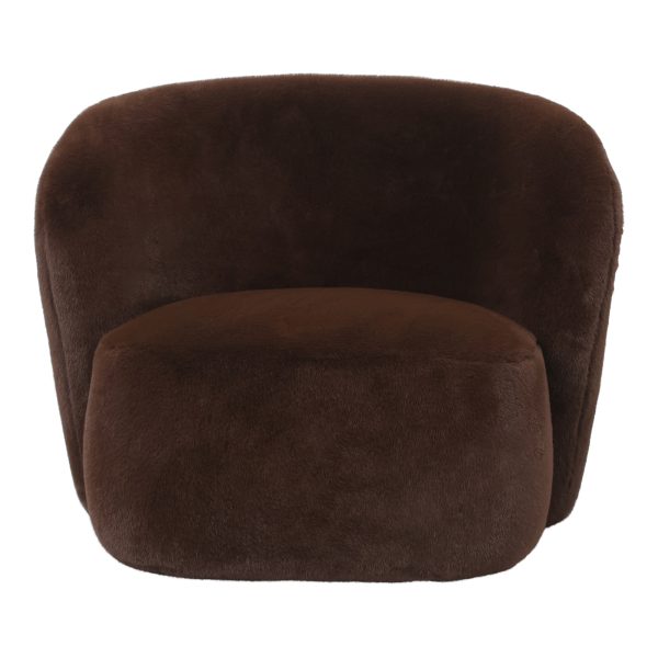 Aphrodite donkerbruine fauteuil met bont