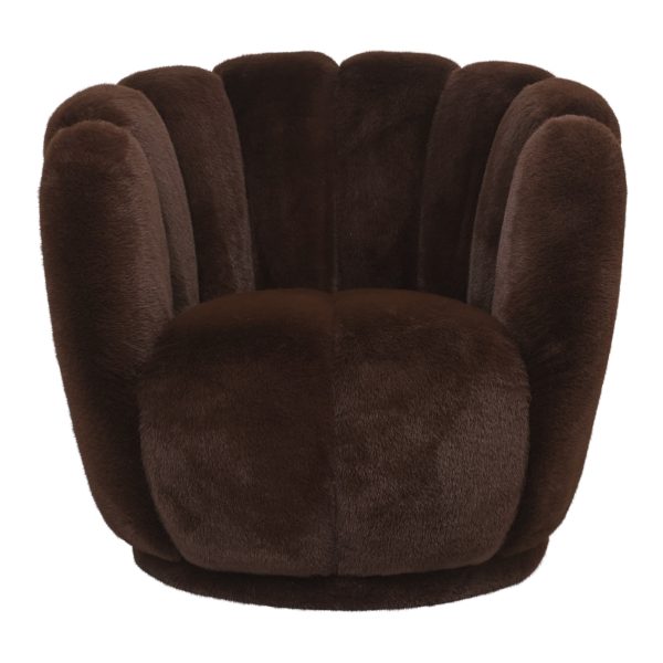 Furia donkerbruine bontfauteuil